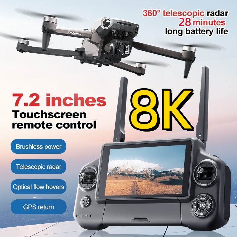 Drone Battery Case - 8K 3軸ジンバルブラシレス7.2インチタッチスクリーンFPVリモートコントロールクアッドコプター5KM障害物回避エアドロップGPSリターンRCドローン
