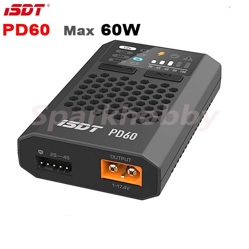 Drone Battery Smart - Isdt PD60S 60ワット6Aクイックスマート充電器リポlihv寿命ニッケル水素/cdバッテリーバランスタイプc入力XT30コネクタrcレーシングドローン