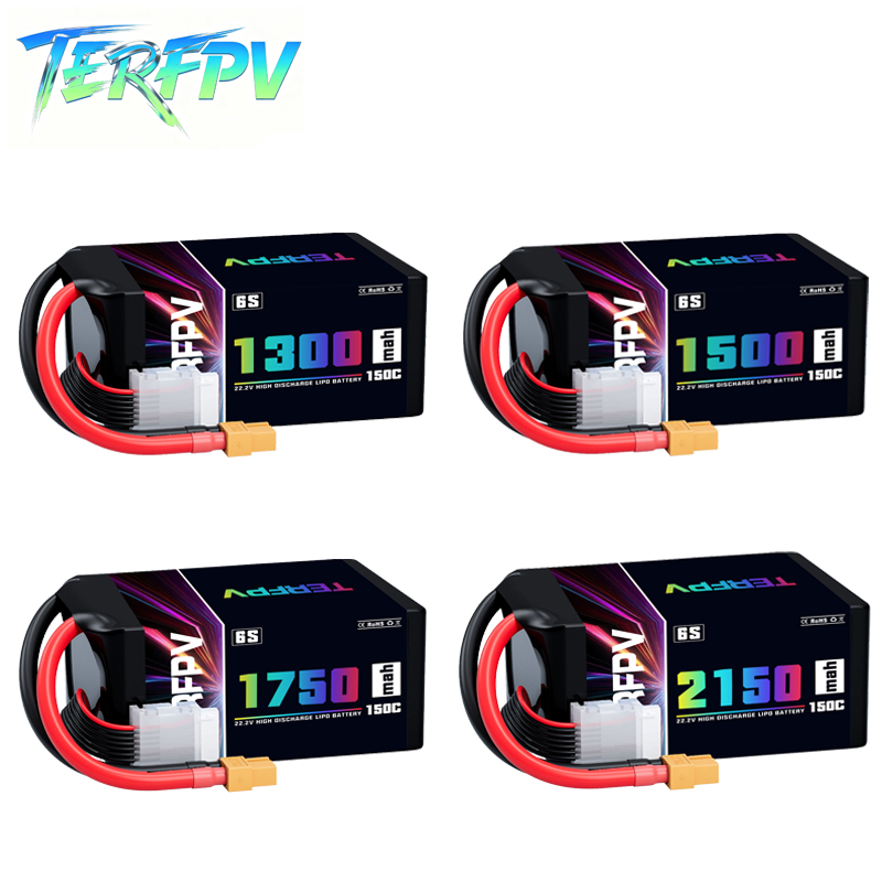 Drone Battery Lipo - TERFPV リポバッテリー 6S 22.2V 1300/1500/1750./2150mAh 150C