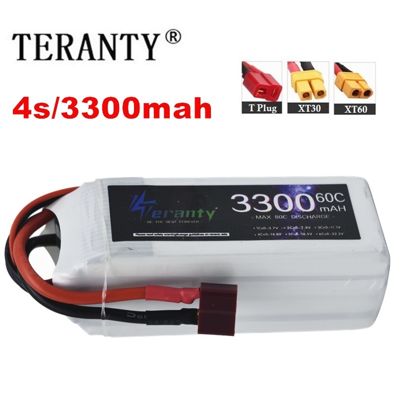 Drone Battery 4S - Rc fpvレーシングドローン用の充電式バッテリー,xt60コネクタ付きクワッドコプター用バッテリー,4s,3300mah,60 c,14.8v