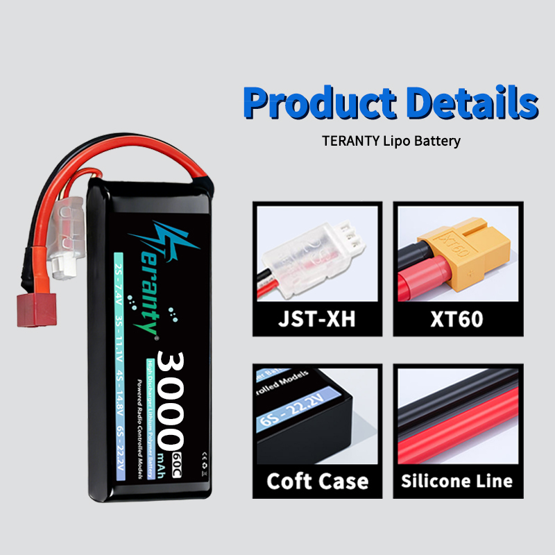 TERANTY 2S 3000mAhリポバッテリー 7.4V - Drone Battery Lipo のレビューと価格