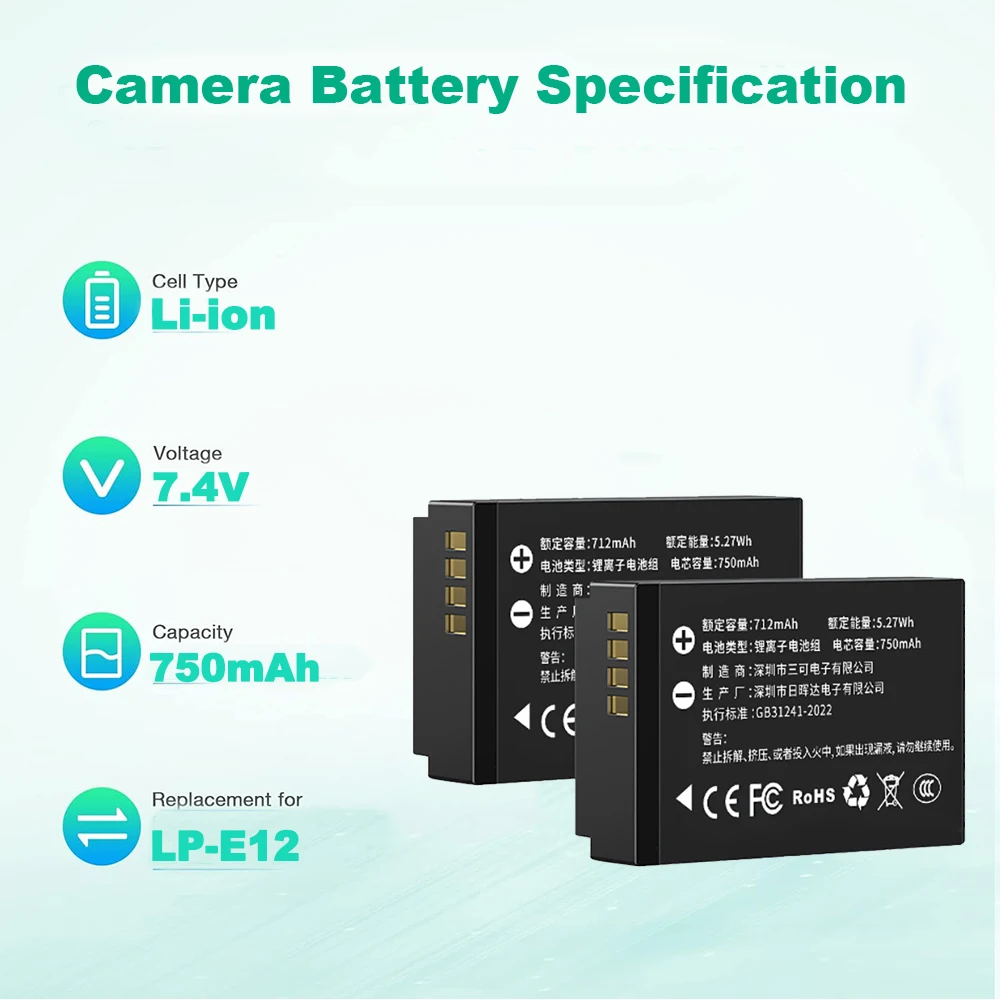 新しい LP-E12 カメラバッテリー Canon EOS  - Canon Camera Eos M50 Mark Ii のレビューと価格
