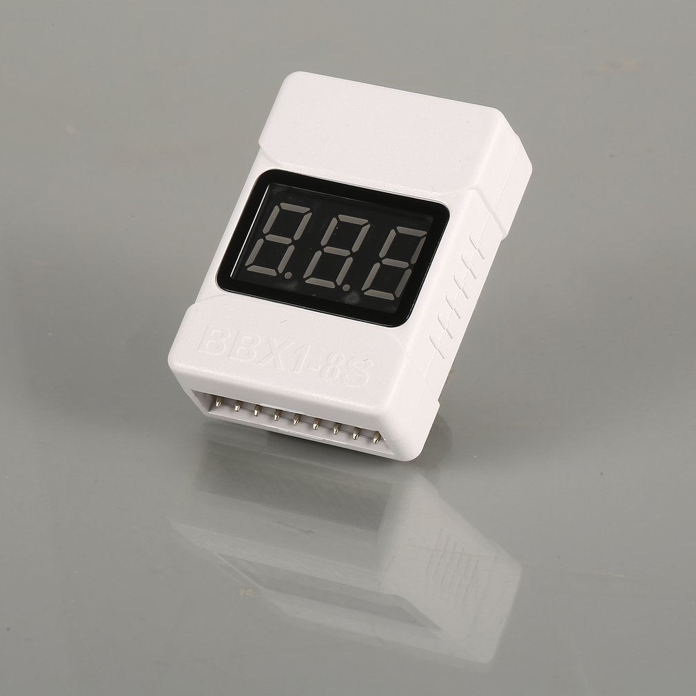 1-8S Lipo バッテリー電圧テスター低電圧ブザーアラー - Drone Battery Voltage Checker のレビューと価格