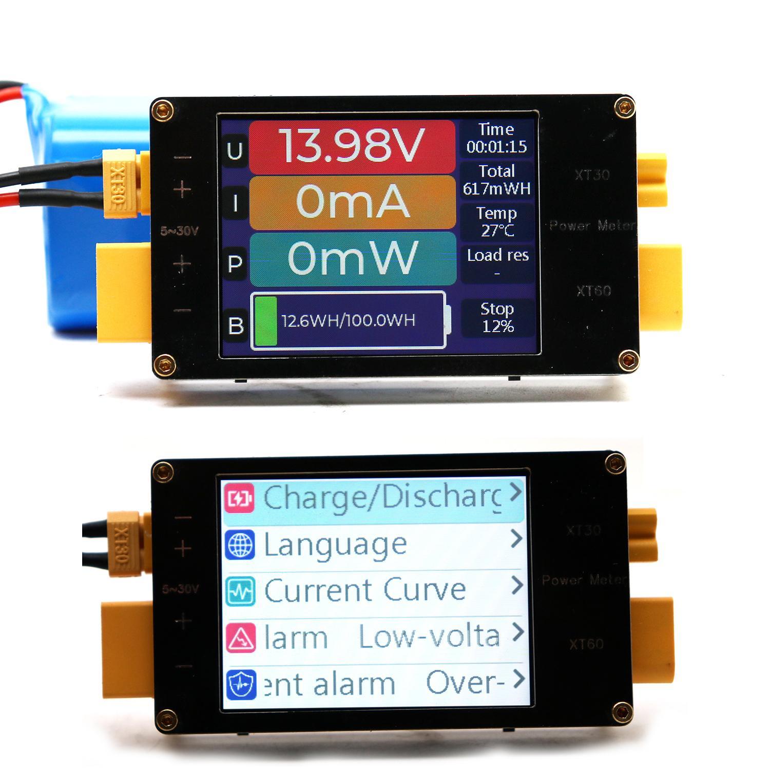 2.4インチディスプレイパワーメーターXT60 64A双方向 - Drone Battery Voltage Checker のレビューと価格
