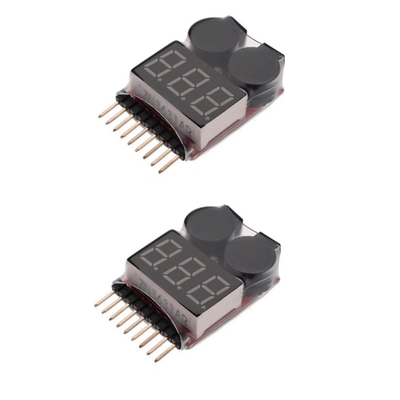 2 個 1S-8S LiPo バッテリー電圧チェッカーテスタ - Drone Battery Voltage Checker のレビューと価格