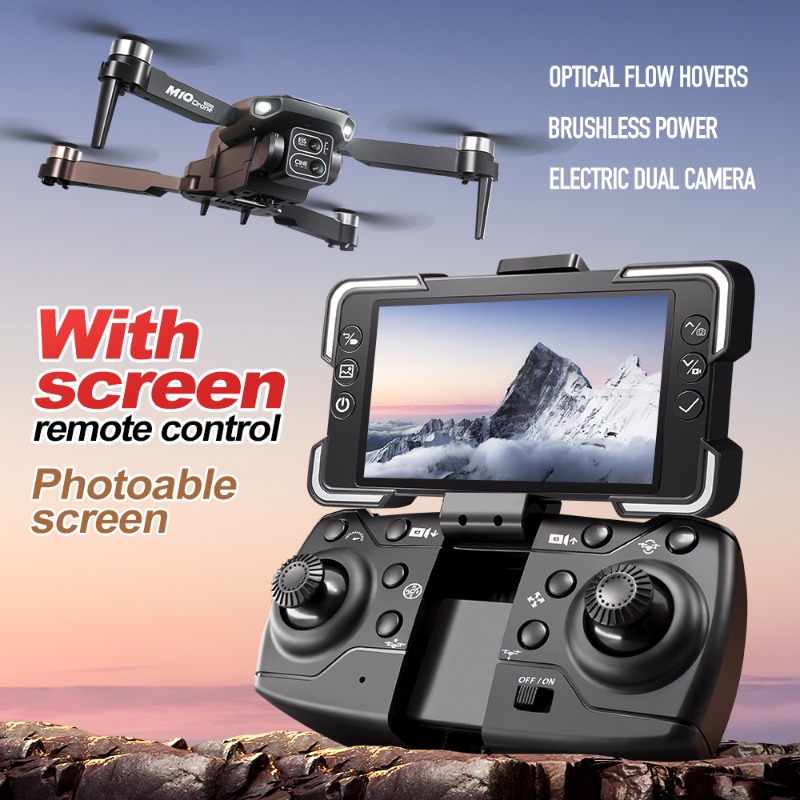 M10カメラドローン、画面付きリモコン、デュアルカメラ、オプ - Drone Battery Box のレビューと価格