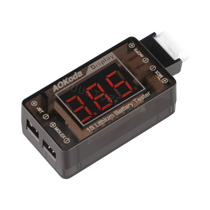 AOKoda AOK-041 1S LiPoバッテリー電圧チ - Drone Battery Voltage Checker のレビューと価格